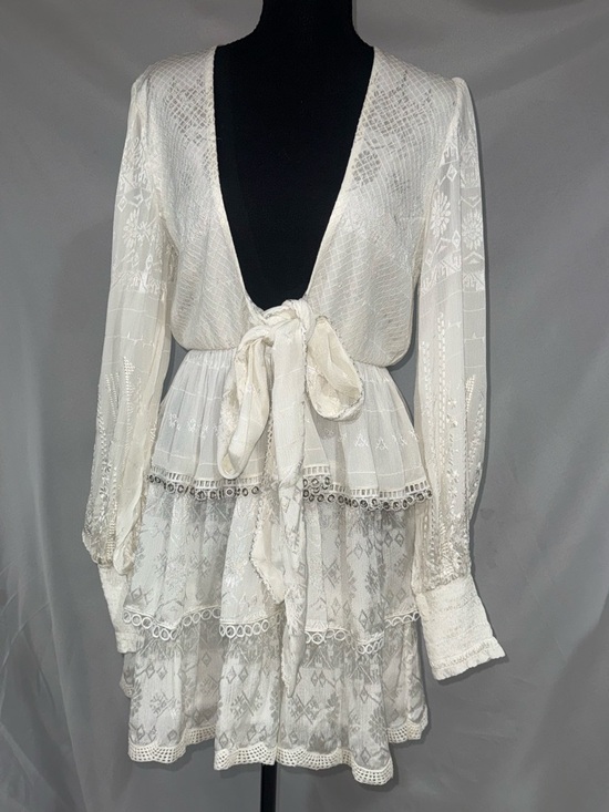 HEMANT & NANDITA Dresses & Skirts - HEMANT & NANDITA Ivory White Lace Mini Dress